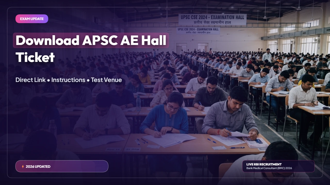 APSC AE Admit Card 2026 Released for Assistant Engineer Screening Test