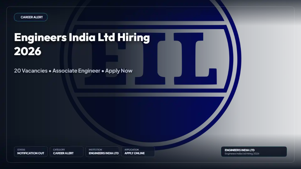 Engineers India Ltd — Associate Engineer Grade I Recruitment 2026: 20 Vacancies, Apply Online