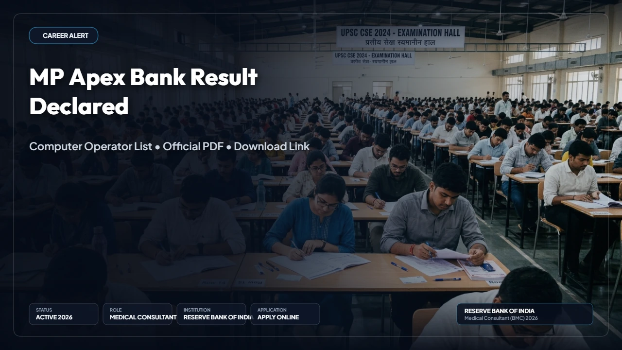 MP Apex Bank Result 2026 Out: Computer Operator Select List PDF Download