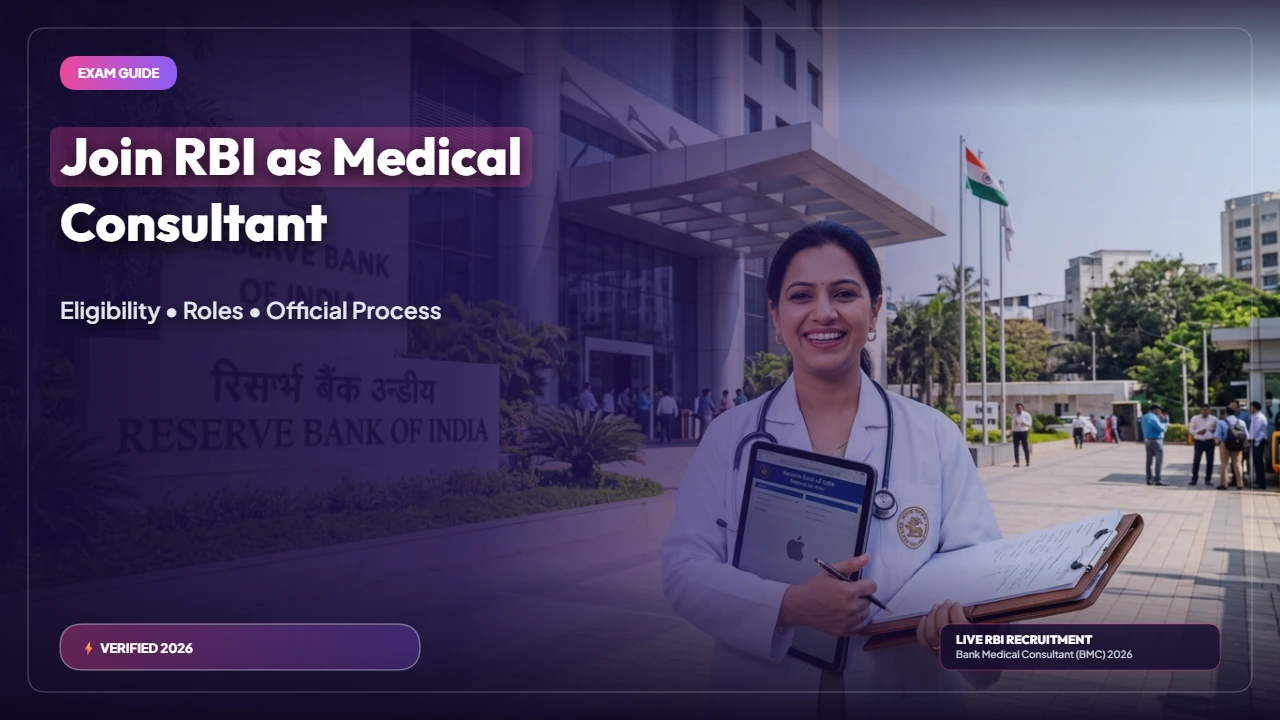 RBI Bank’s Medical Consultant (BMC) Recruitment 2026 — Apply Offline for 1 Post