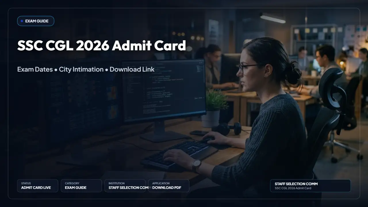 SSC CGL Tier 1 Admit Card 2026: Exam Dates, Exam City Intimation and Download Links