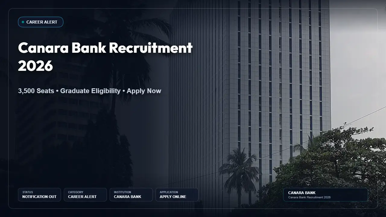 Canara Bank Graduate Apprentice Recruitment 2026: Apply Online for 3,500 Seats