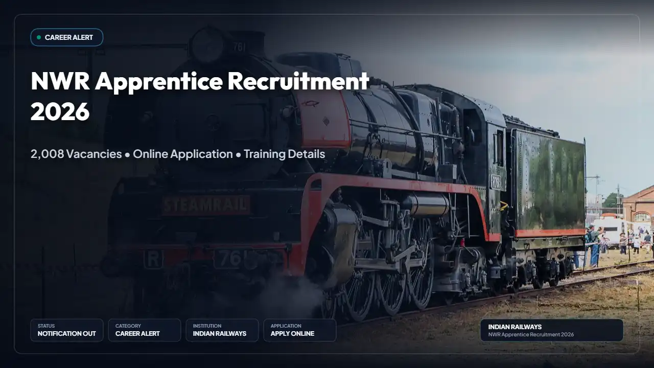 North Western Railway Act Apprentice Recruitment 2026 — Apply Online for 2,008 Training Slots