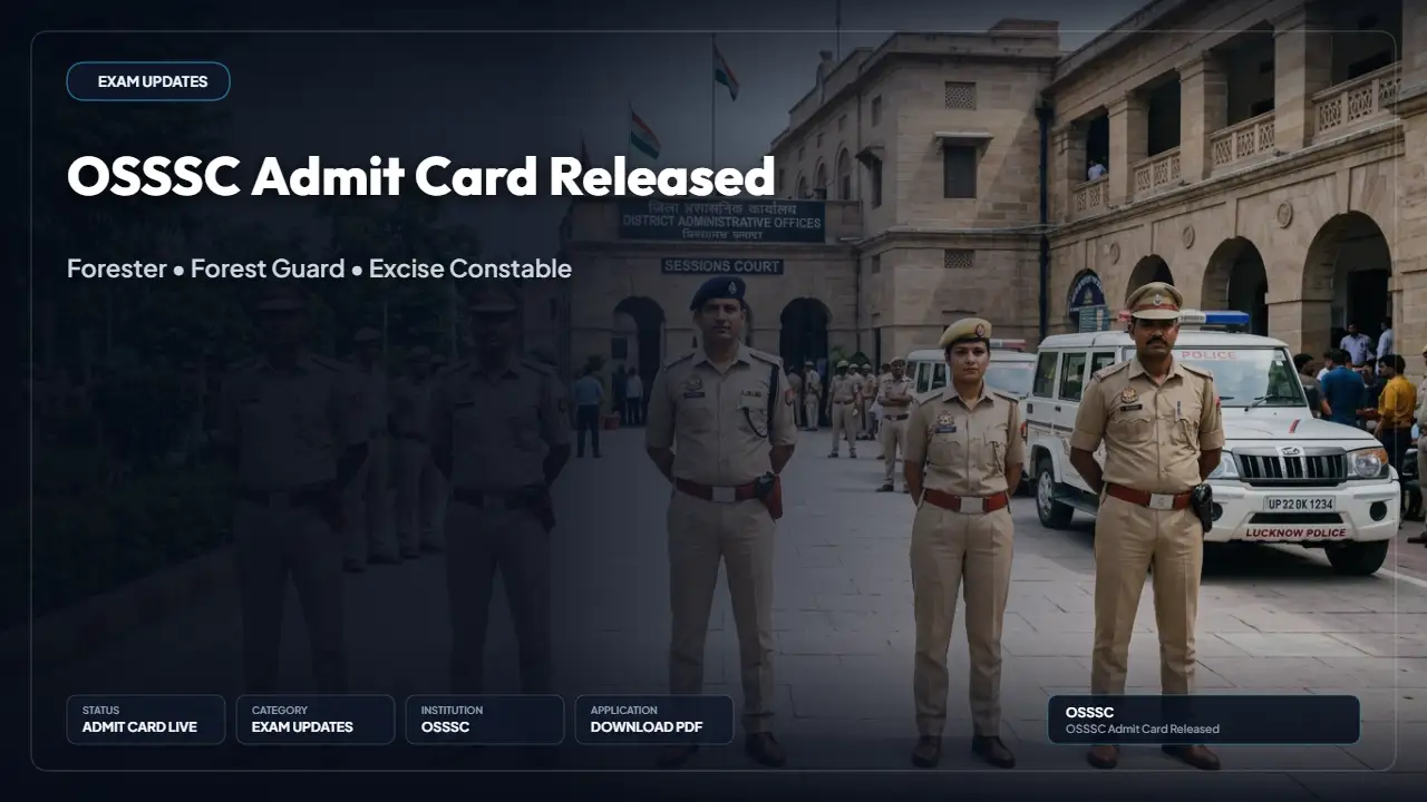 OSSSC PET Admit Card 2026 Released for Forester, Forest Guard and Excise Constable