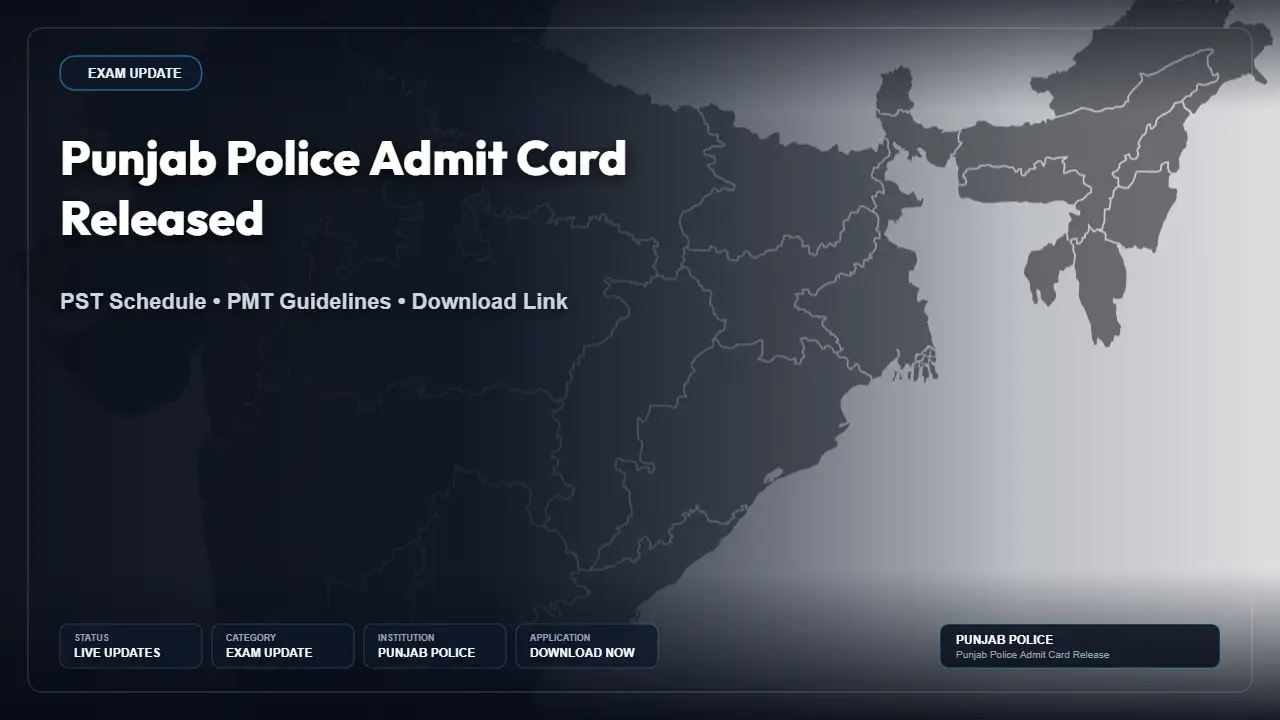 Punjab Police Constable Admit Card 2026 Released for PST/PMT — Download Hall Ticket