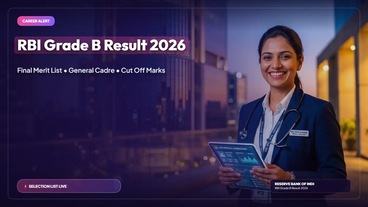 RBI Grade B Final Result 2026: General Cadre Merit List Released