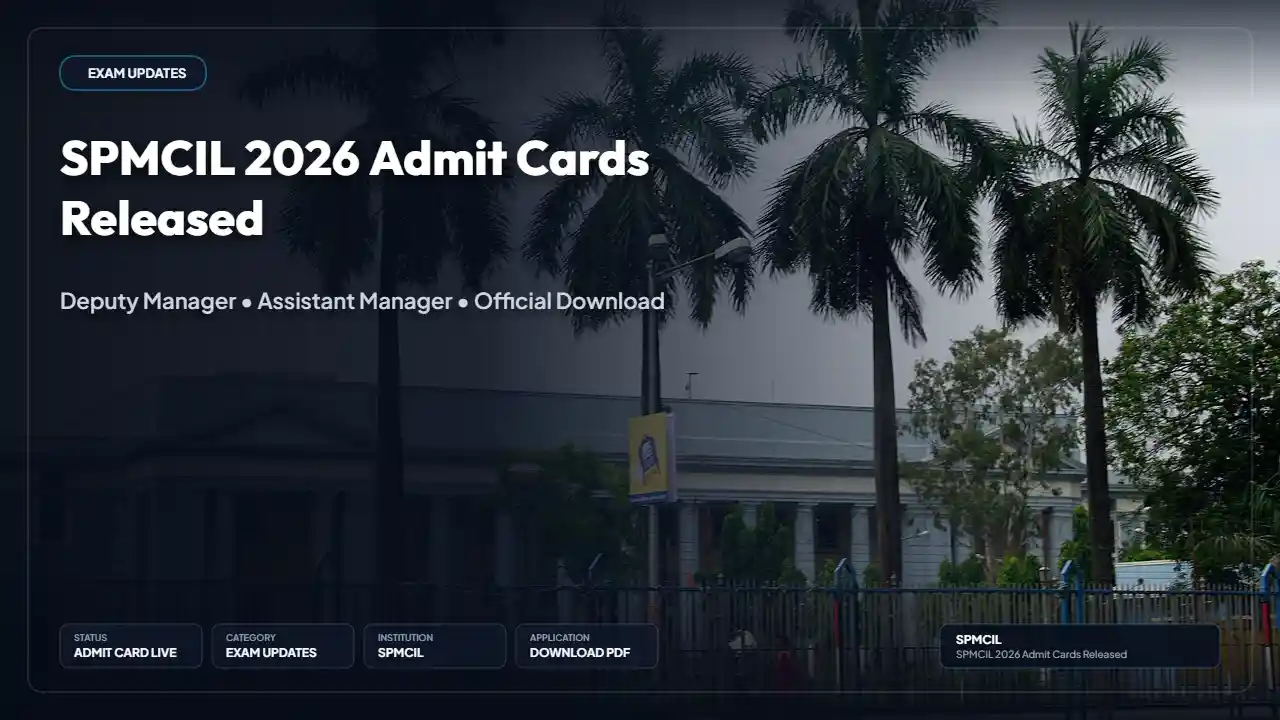 SPMCIL Admit Card 2026 Released for Deputy Manager and Assistant Manager — Download Hall Ticket