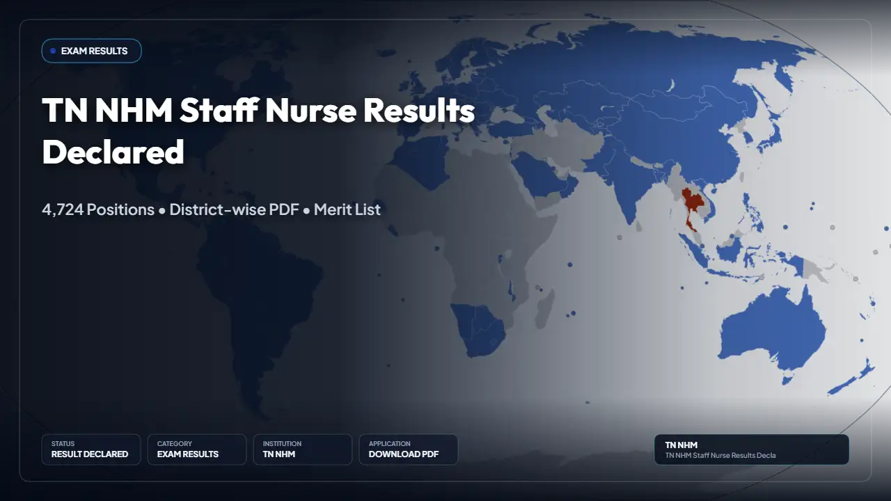 TN NHM Staff Nurse Result 2026 Declared: District-wise PDFs for 4,724 Posts