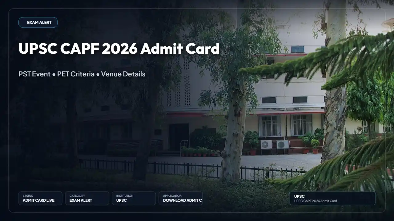 UPSC CAPF (AC) PST/PET Admit Card 2026 Released — Download at upsconline.gov.in